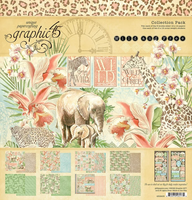 Graphic 45 – Wild & Free collectie: scrap papier met dieren, safari en natuurlijke flair
