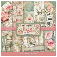 Romantisch designpapier van Stamperia – House of Roses in botanische stijl