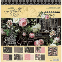 Graphic 45 – Elegance collectie: chique scrap papier in zwart, wit en zachtroze