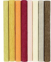 Cr&ecirc;pepapier Warme Tinten &ndash; 8 vellen van 25x60 cm voor jouw bloemenproject