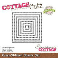 Cottage Cutz snijmallen Cross Stitched Square Set kopen &ndash; vierkante snijmal set