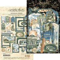Graphic 45 Adventure Awaits Chipboard Tags &amp; Frames &ndash; Geef jouw creaties een luxe vintage uitstraling