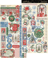 Graphic 45 Deck the Halls Sticker Set &ndash; Feestelijke Kerststickers voor Creatieve Projecten