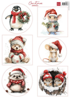 Marianne Design Decoupage Sheet A4 Christmas Animals &ndash; 3D Knipvel voor Kerstkaarten