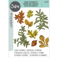 Sizzix Stamps w/Framelits Forever Leaves 666706 &ndash; een bladerenset die je steeds opnieuw gebruikt