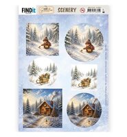 Berrie's Beauties Scenery Push Out Good Old Christmas BBSC10135