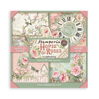 Stamperia 8x8 Inch maxi Paper Pack &ndash; House of Roses
