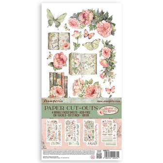 Stamperia House of Roses &ndash; Pre-Cut Embellishment Sheets (6x12 inch &ndash; 4 stuks)