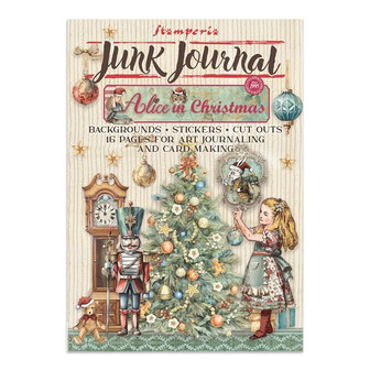 Alice in Christmas Junk Journal - Backgrounds, Stickers &amp; Cut-Outs