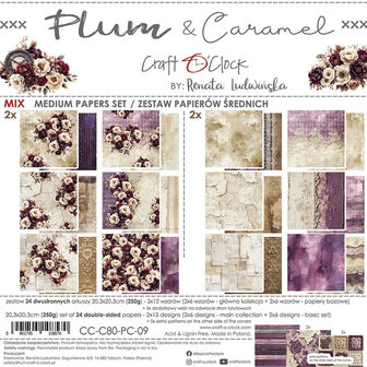 Plum &amp; Caramel 8x8 Medium Papers
