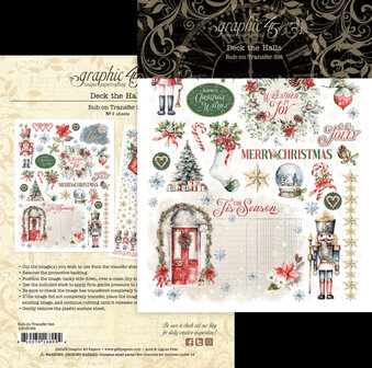 Deck the Halls Rub-On Transfers &ndash; Graphic 45 Kerstcollectie