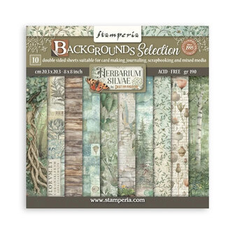 Stamperia Herbarium Silvae &ndash; 8x8 Maxi Backgrounds Paper Pack
