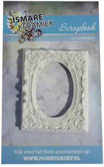Rechthoekig ornament met ovaal &ndash; 8 x 10 cm