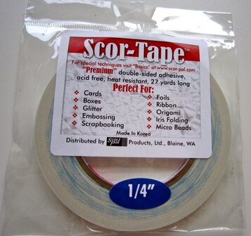 Score Tape 1/4" &ndash; Dubbelzijdige tape van Scor-Pal (6 mm)