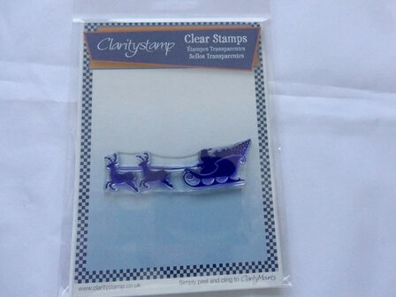 Clarity stamp santa &amp; sleigh stempelset