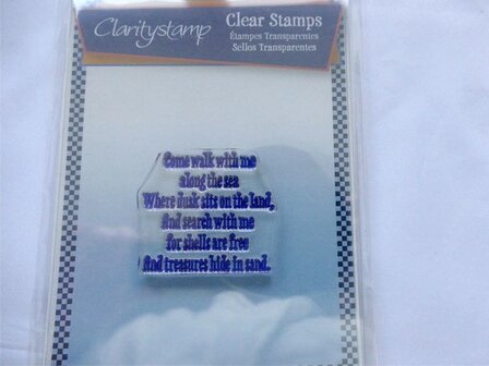 Clarity stamp walk along the sea tekststempel