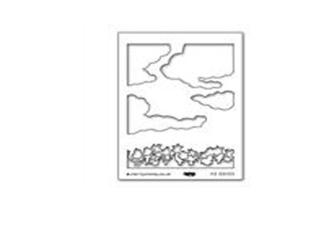 Clarity stencil garden clouds 7"x7" 61