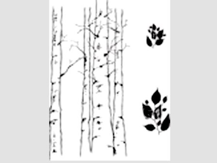 Clarity Stamps Birch Trees &amp; Leaves stempelset