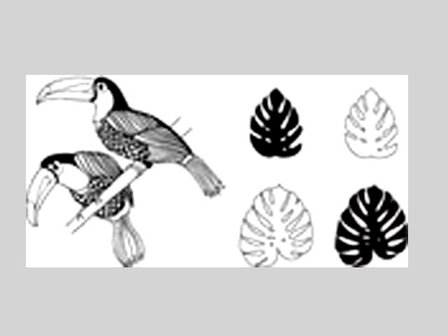 Clarity stamp toucan en cheese plants stempelset plus mask