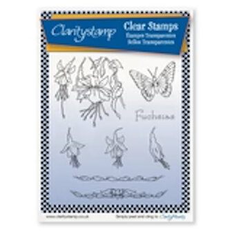 FLORAL COLLECTION - FUCHSIAS UNMOUNTED A5 STAMP SET