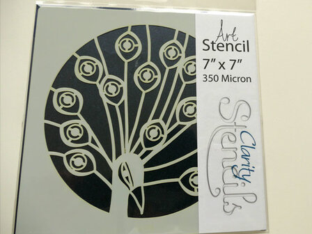 Clarity stencil PEACOCK 7" X 7". 44