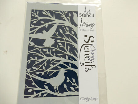 Clarity Stencil &ndash; Woodland Birds (A5)