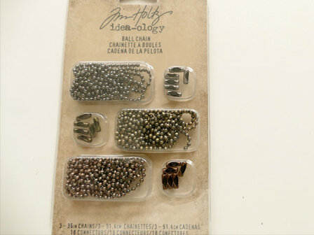 Tim Holtz Ball Chain &ndash; Vintage metalen balletjesketting voor labels &amp; hangers