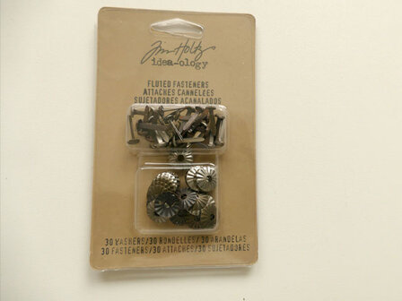 Tim Holtz Fluted Fasteners &ndash; Industri87le splitpennen met schroefkop look