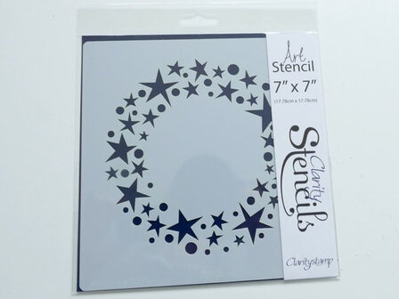 Clarity Stencil &ndash; Stars Wreath (7x7")