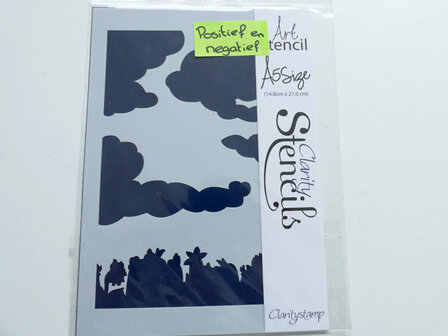 Clarity Stencil &ndash; Clouds and Flowers (A5)