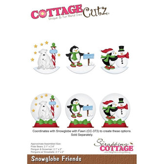 Cottage Cutz Die &ndash; Snowglobe Friends: Winterse vriendjes in een magische sneeuwbol