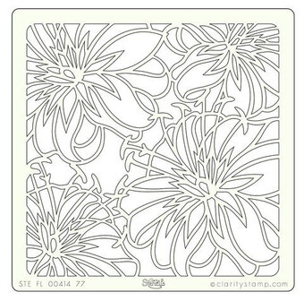 Clarity stencil CASABLANCA LILIES 7" X 7"