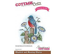Cottage Cutz Die &amp; Stempelset &ndash; Bluebird &amp; Morning Glories