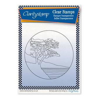 Claritystamp &ndash; Lone Cypress Round Fine Line 9