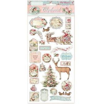 Stamperia Chipboard Pink Christmas 15x30cm