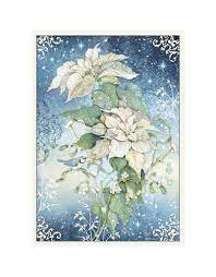 Stamperia Ricepapier &ndash; Witte Poinsettia (A3)