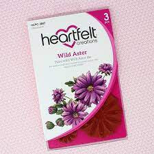 Heartfelt creation cling stamp set wild aster de laatste bloemenpracht