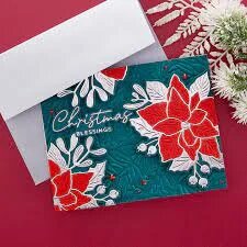 Poinsettia Bloom Hot Foil Plate