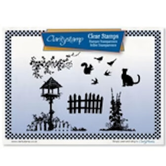 Clarity stamp birdhouse garden unmounted clear stamp