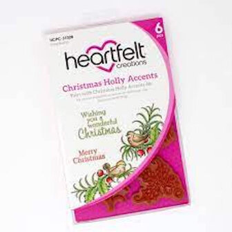 Heartfelt Creations Christmas Holly Accents stempelset