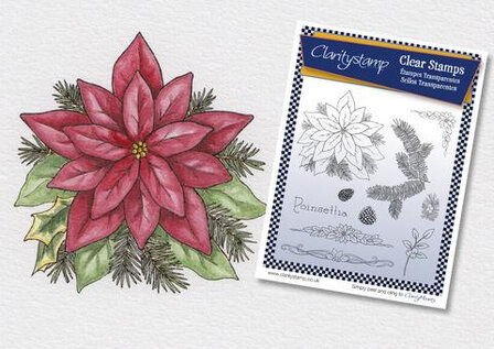 Clarity stamp JAYNE'S BIJOU POINSETTIA A6 STAMP SET