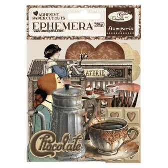 Stamperia adhesive paper cut outs ephemera coffee and chocolate