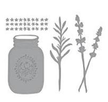 Spellbinders Jason Jar and lavender snijmal - Susan's Garden Collectie