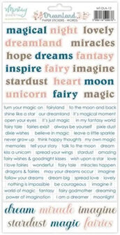 Mintay papers Dreamland paper stickers words