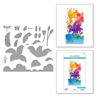 Spellbinders Bibi's Hummingbirds Hummingbird and Lily Dies