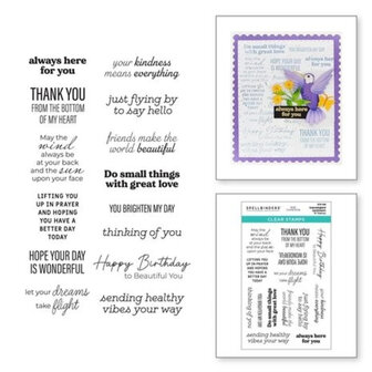 Spellbinders Bibi's Hummingbirds Sentiments Clear Stamp (STP-169)