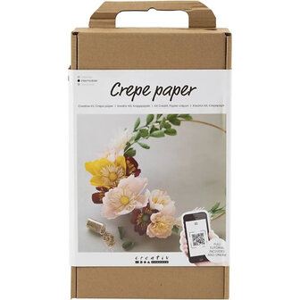 Crepepapier Ring met Bloemen &ndash; Complete hobbyset voor een unieke bloemenkrans