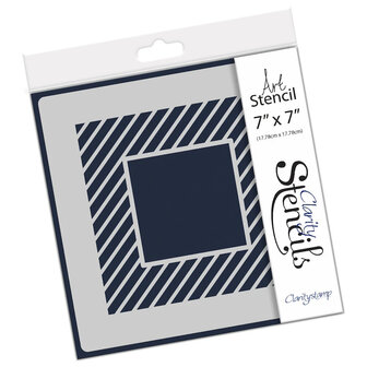 Clarity Stencil &ndash; Diagonal Stripes Box Frame (7x7")