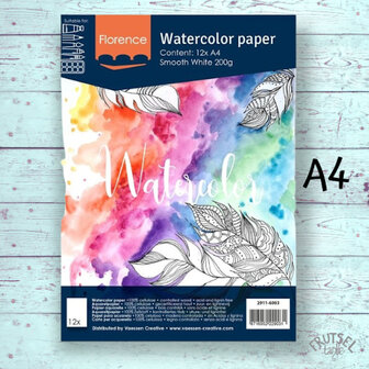 Florence watercolour paper A 4 smooth white 200 grams