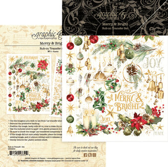 Rub-on Transfer Set Merry &amp; Bright